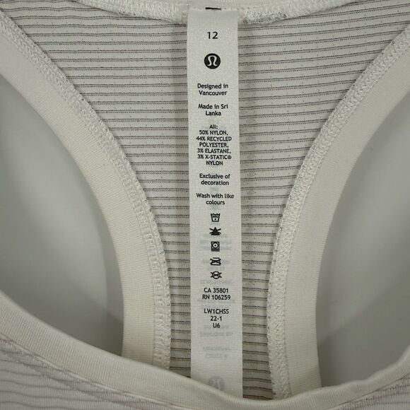 Lululemon Swiftly Tech Racerback 2.0 in White with Miami Graphic | Size 12 - Picture 8 of 8